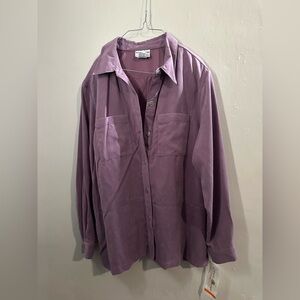 Alfred Dunner lilac button up blouse size 18P